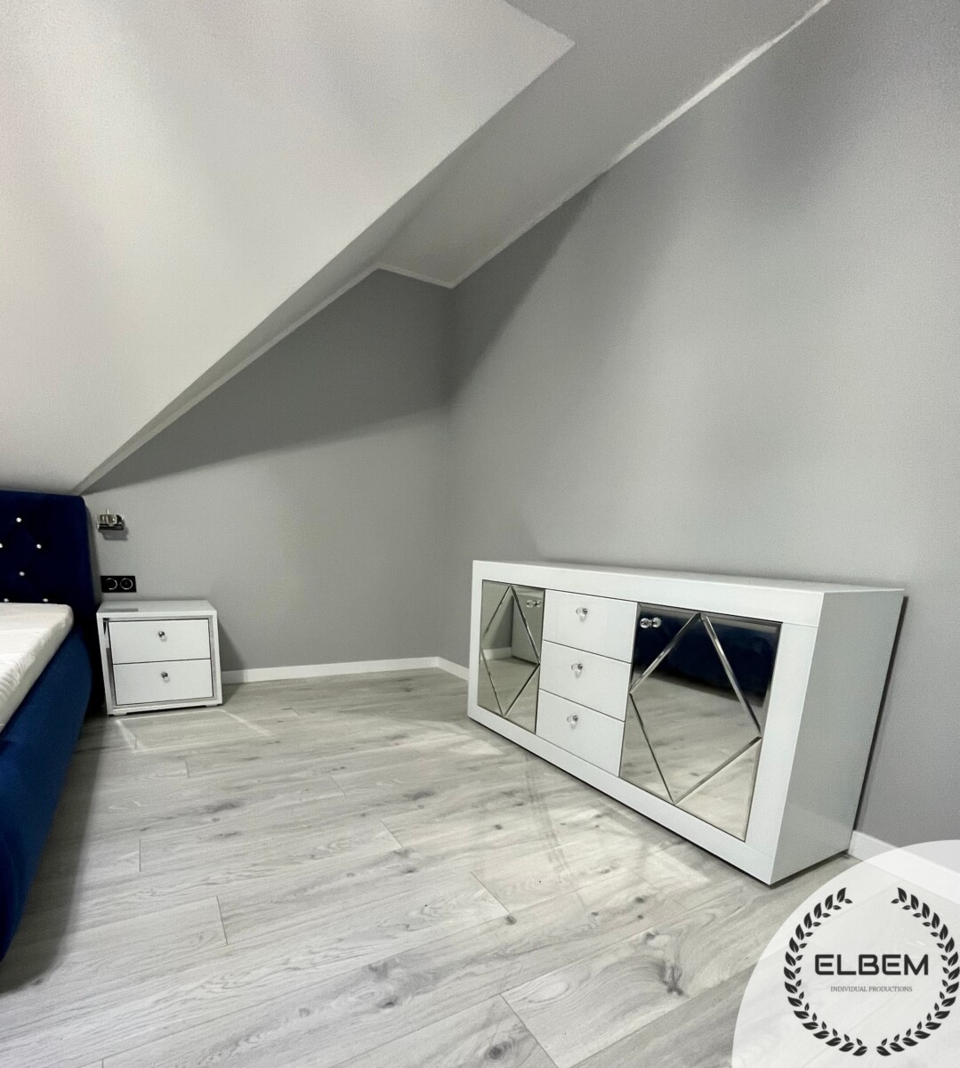 Lustrzana komoda Glamour BELLAGIO WHITE - obrazek 4