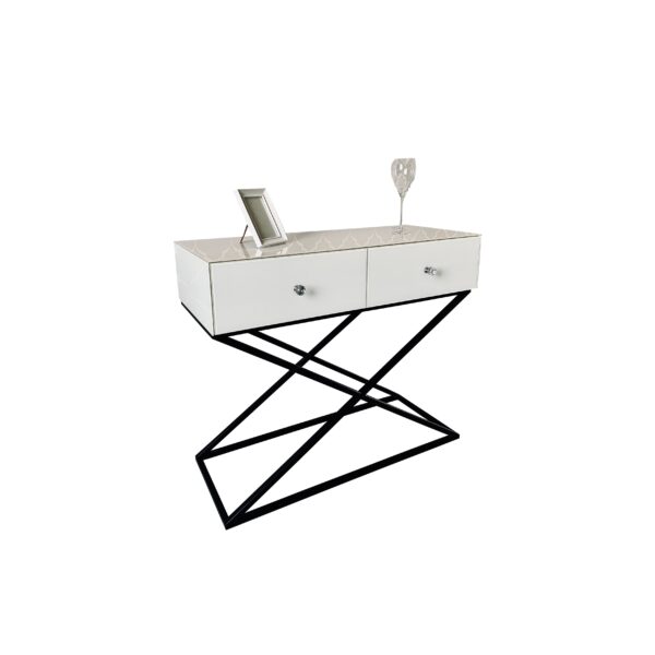 Konsola stelaż – szkło białe Glamour VELVETCONSOLE