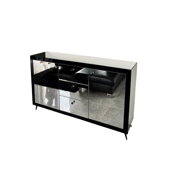 Lustrzana komoda Glamour / Czarne ramki LIVA