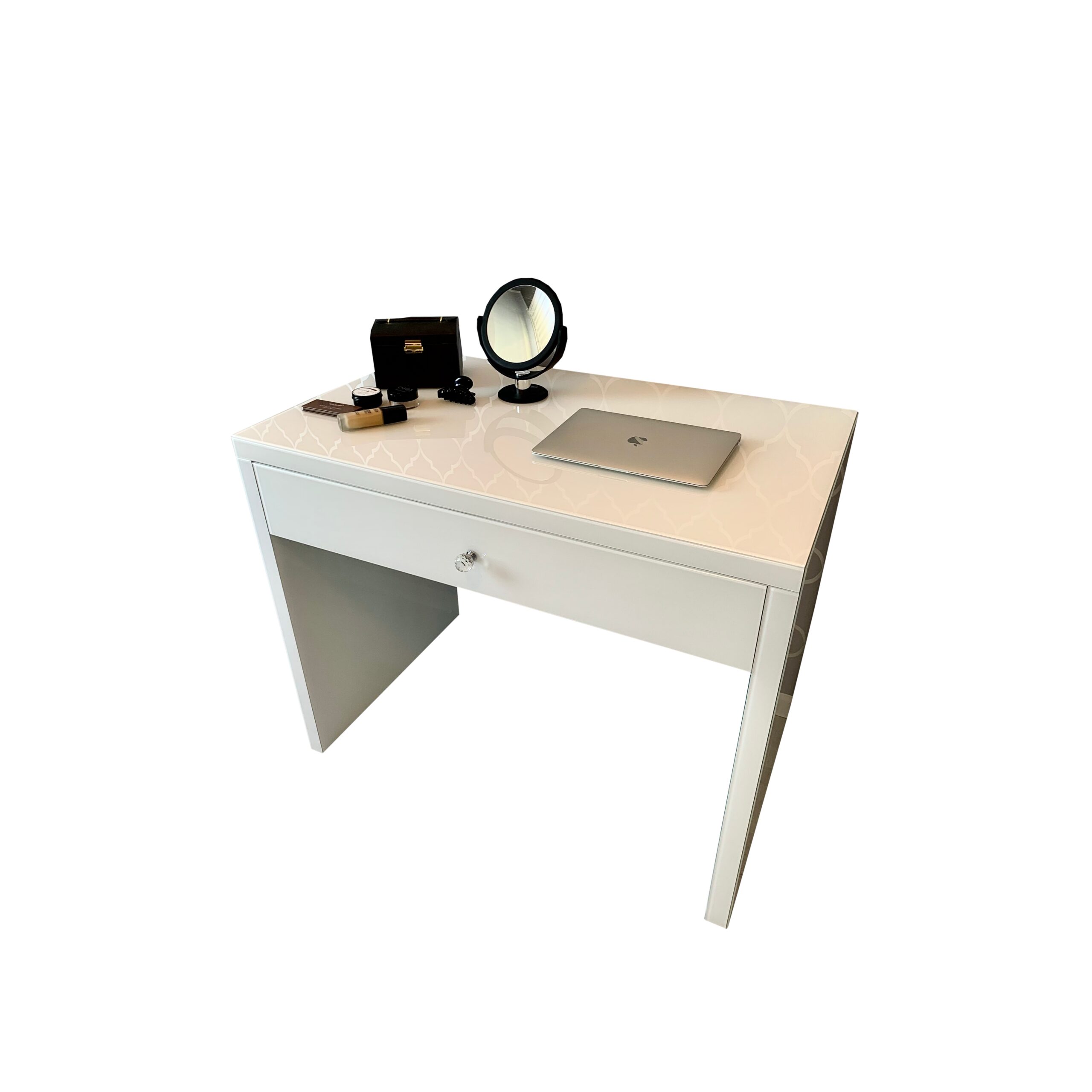 Szklana toaletka biała Glamour GLAM WHITE - obrazek 2