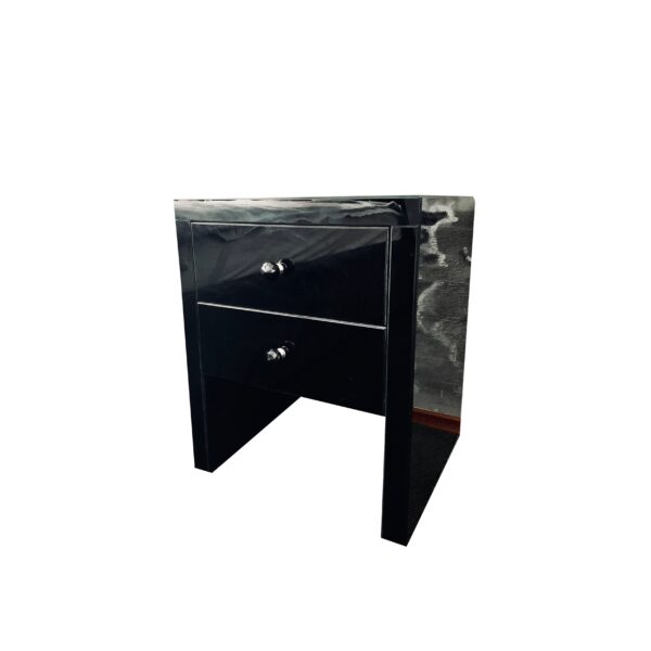 Szklana czarna szafka nocna Glamour GLAM DUO MEZZO BLACK II