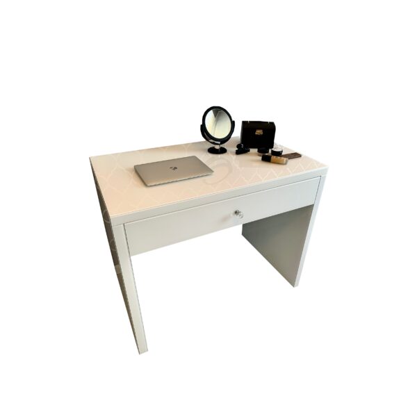 Szklana toaletka biała Glamour GLAM WHITE