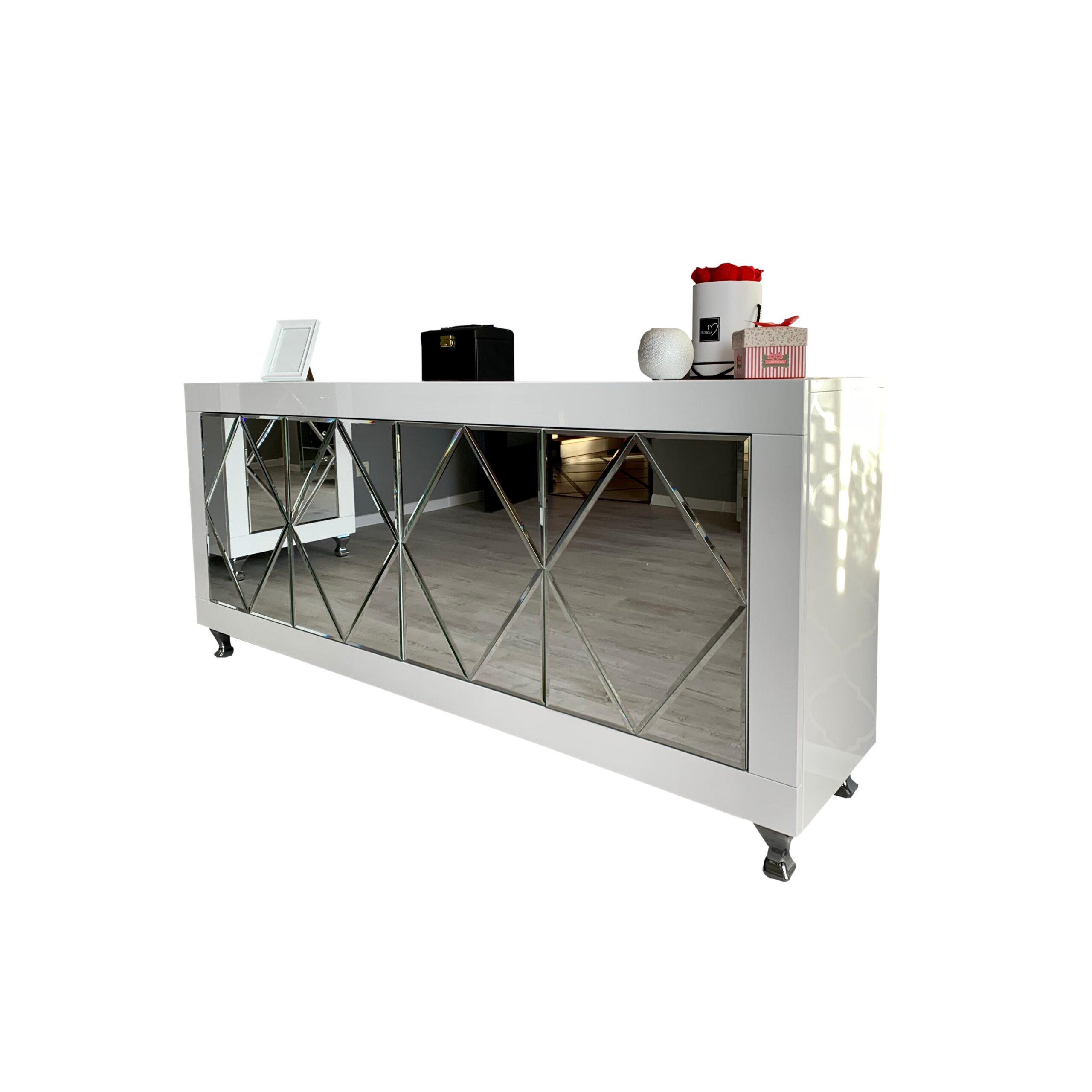 Komoda biały połysk Glamour CRISTALLO MAX - obrazek 2