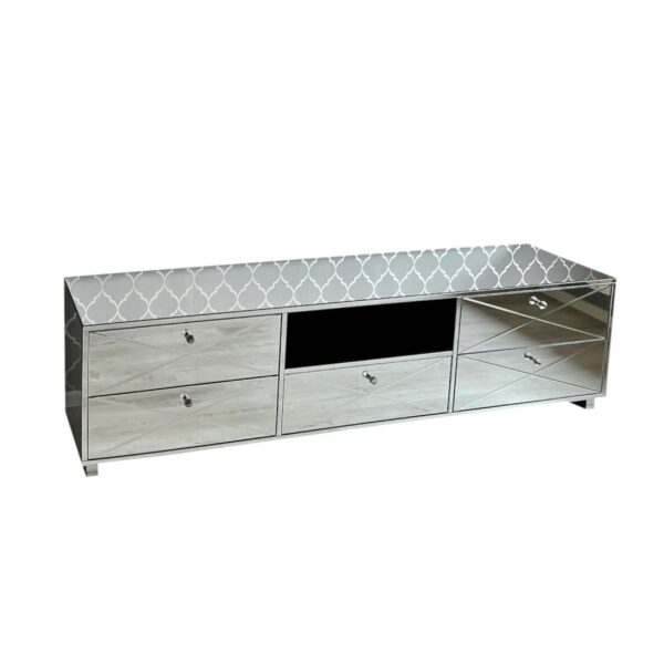Lustrzana szafka RTV GLAMOUR – SILVER MAJESTY