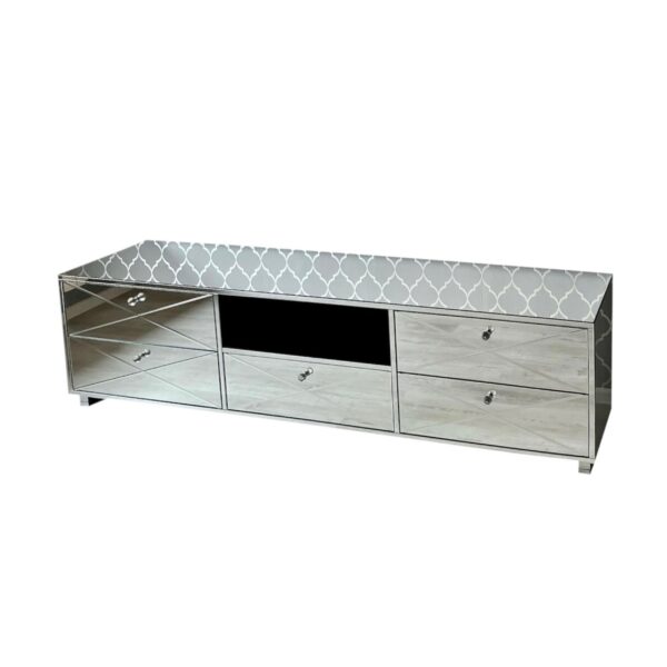 Lustrzana szafka RTV GLAMOUR – SILVER MAJESTY