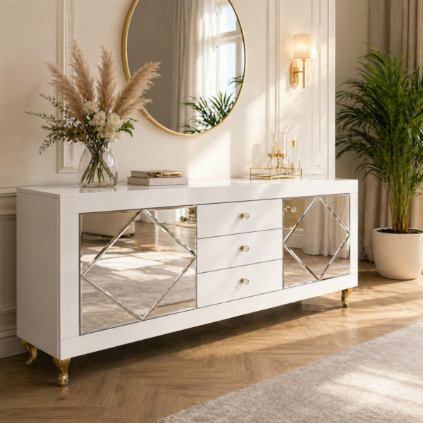 Komoda biały połysk Glamour LARA MAX