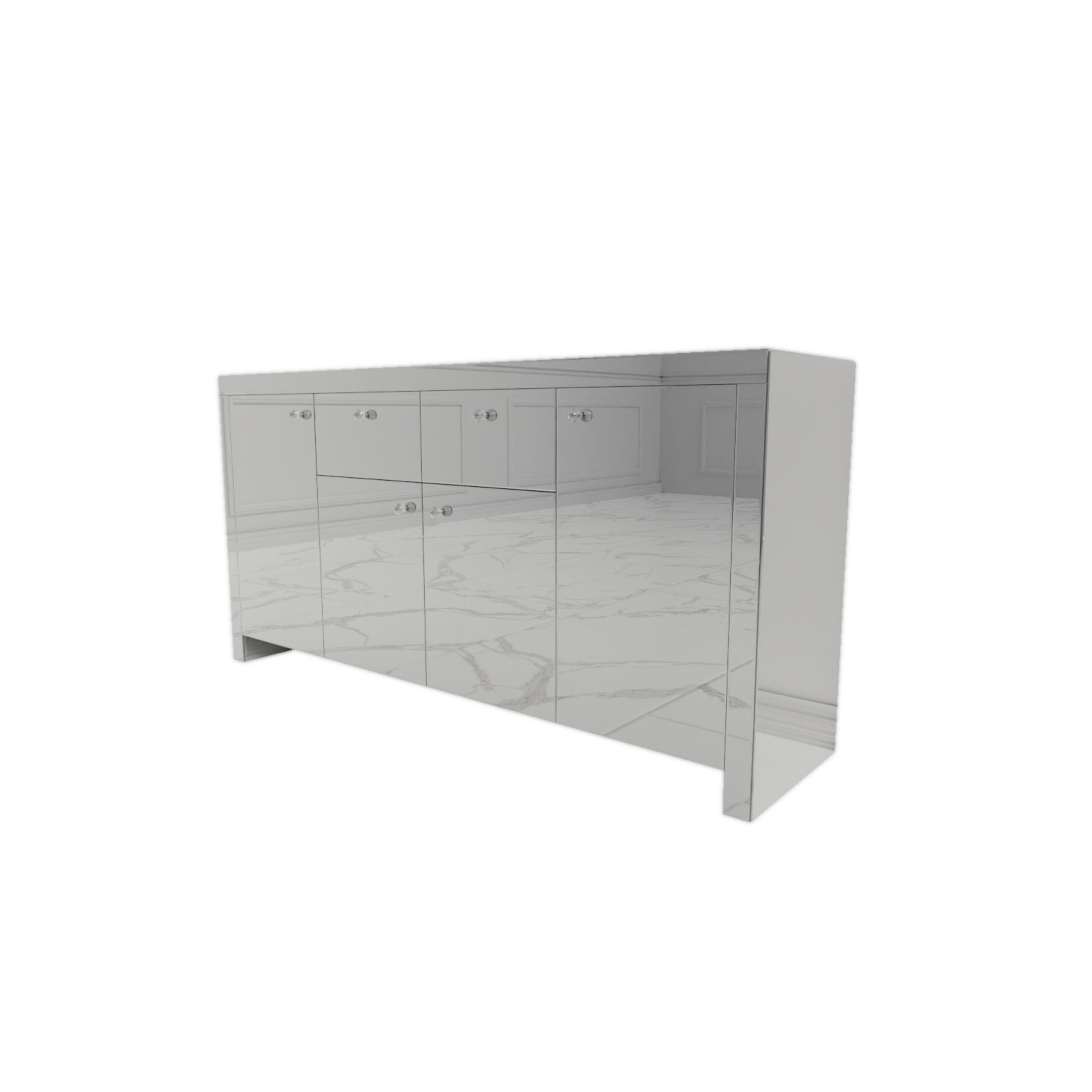 Lustrzana komoda Glamour LUNA SILVER - obrazek 2