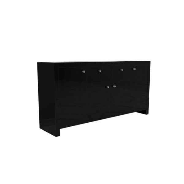 Szklana czarna komoda Glamour LUNA BLACK