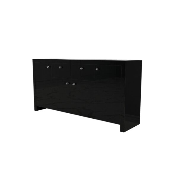 Szklana czarna komoda Glamour LUNA BLACK