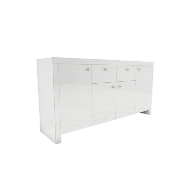 Szklana biała komoda Glamour LUNA WHITE