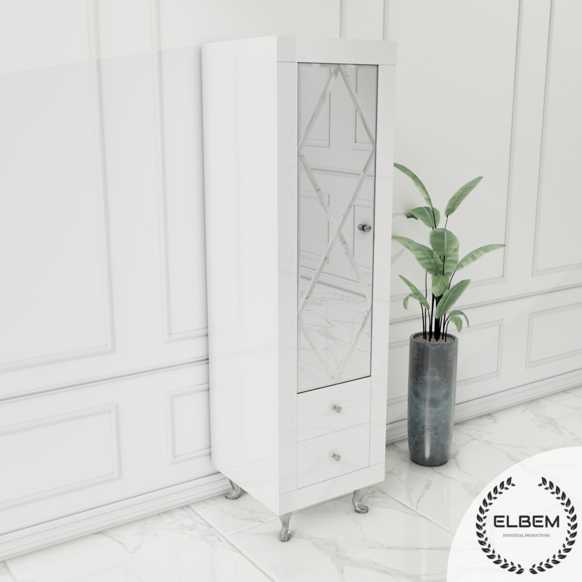 Witryna lakierowana - biały połysk Glamour SELENE MINI - obrazek 5