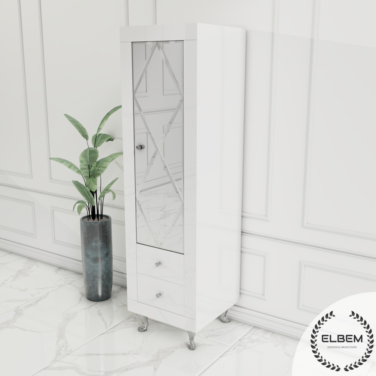 Witryna lakierowana - biały połysk Glamour SELENE MINI - obrazek 4