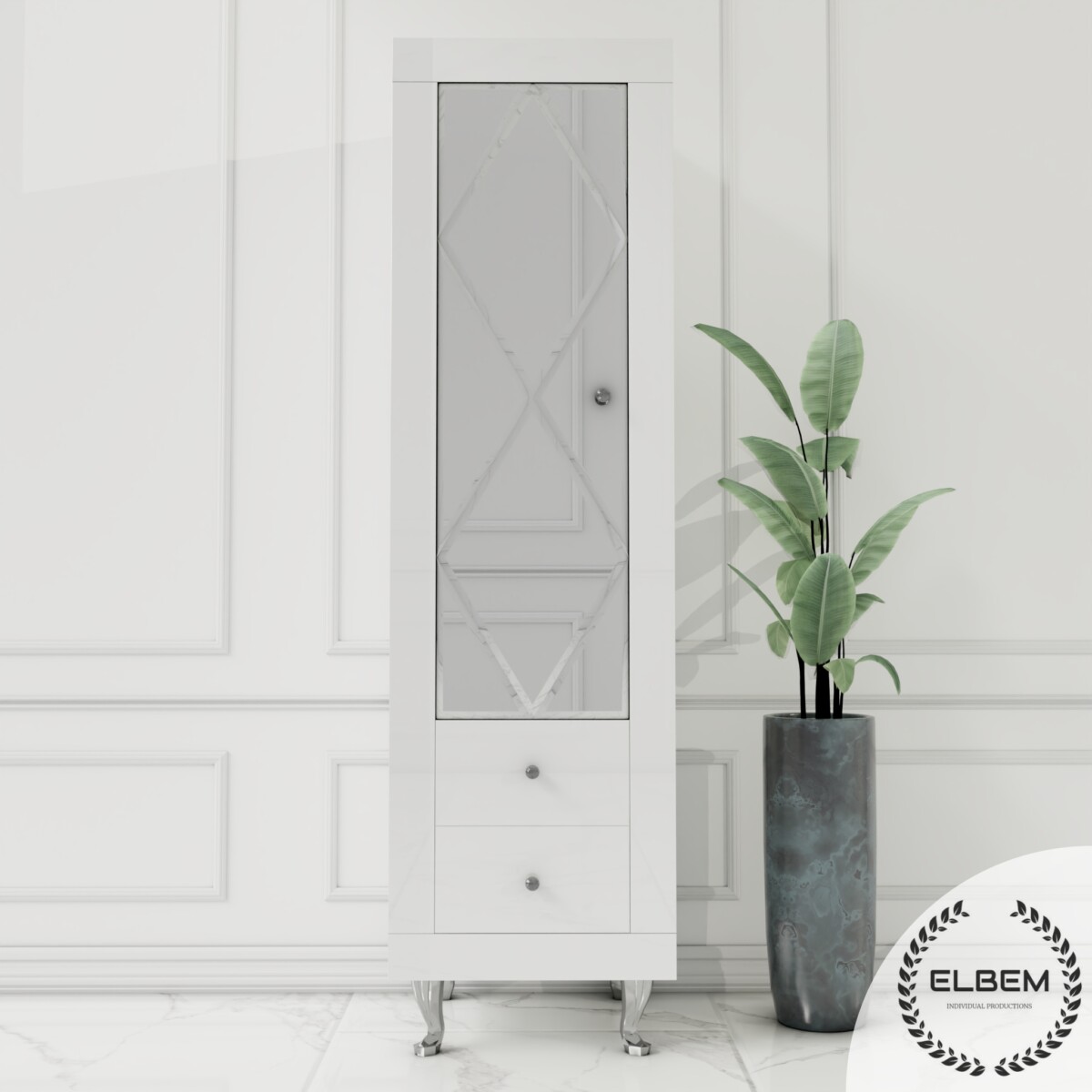 Witryna lakierowana - biały połysk Glamour SELENE MINI - obrazek 3