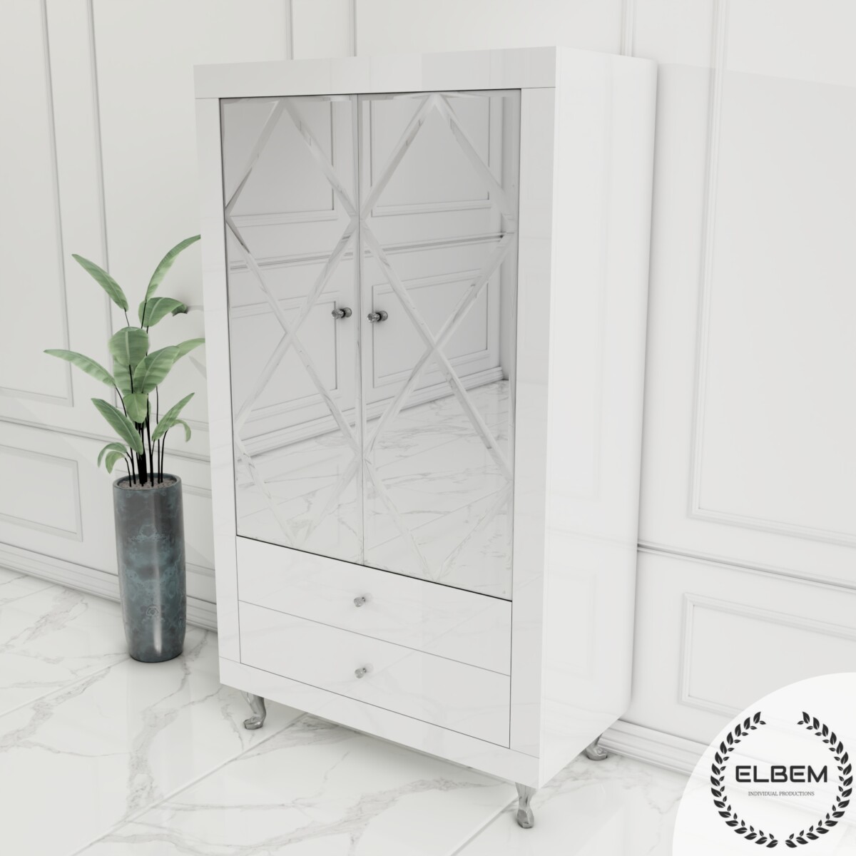 Witryna lakierowana - biały połysk Glamour SELENE - obrazek 5