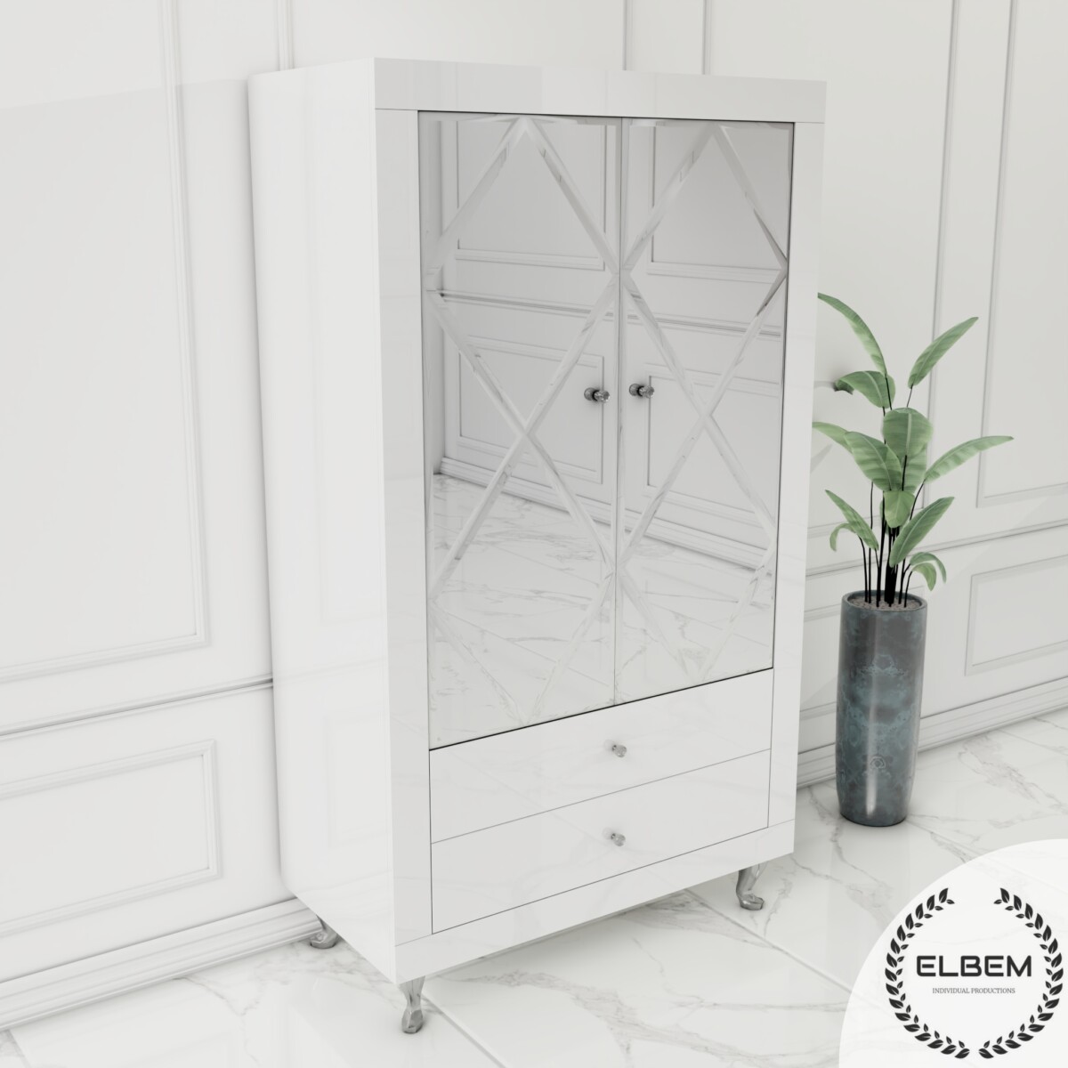 Witryna lakierowana - biały połysk Glamour SELENE - obrazek 4