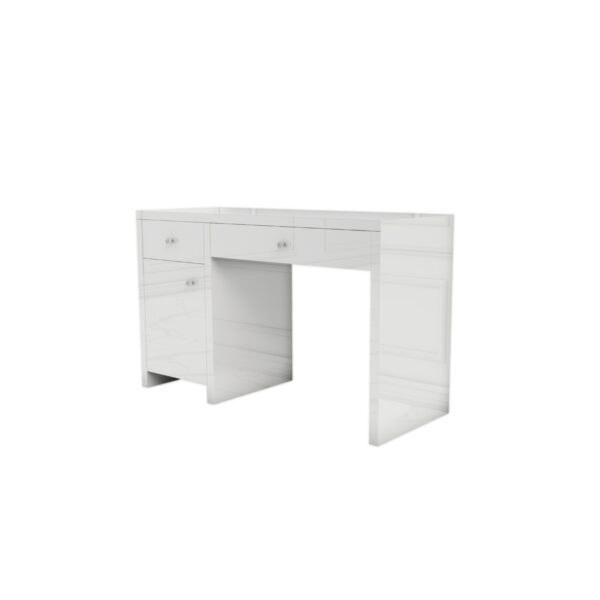 Białe szklane biurko Glamour LUMINA WHITE II