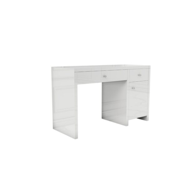 Białe szklane biurko Glamour LUMINA WHITE II