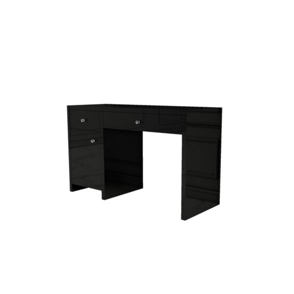 Czarne szklane biurko Glamour LUMINA BLACK II