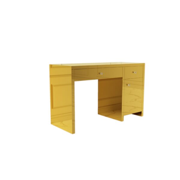 Złote lustrzane biurko Glamour LUMINA GOLD II