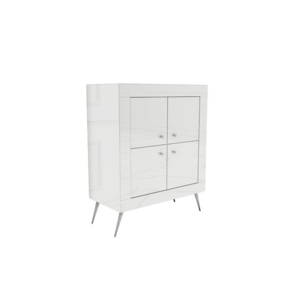 Biała szklana komoda Glamour PIAZZA