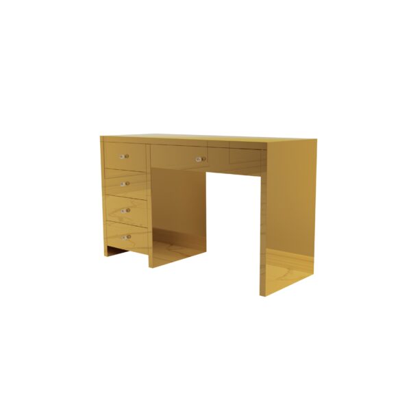Złote lustrzane biurko Glamour LUMINA GOLD