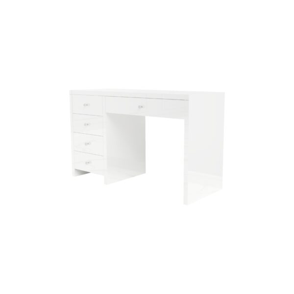 Białe szklane biurko Glamour LUMINA WHITE