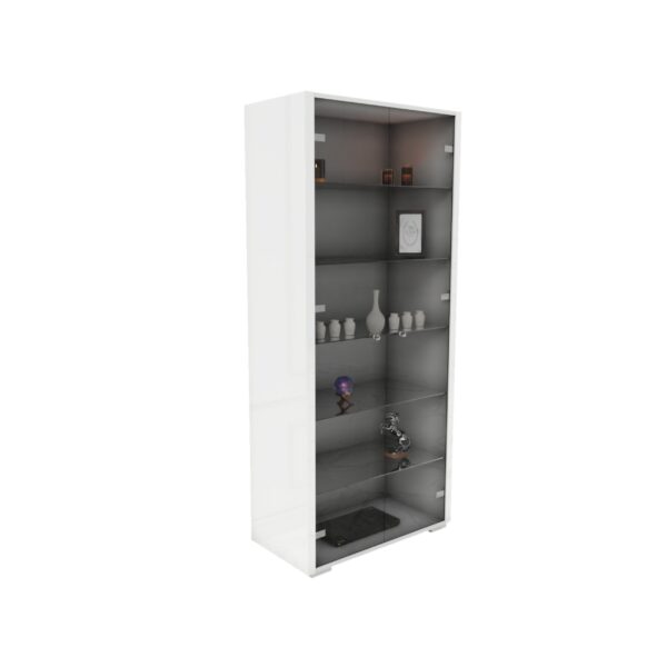 Biała szklana gablota GlamourVista