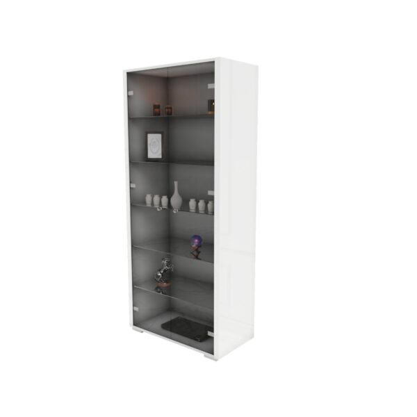 Biała szklana gablota GlamourVista