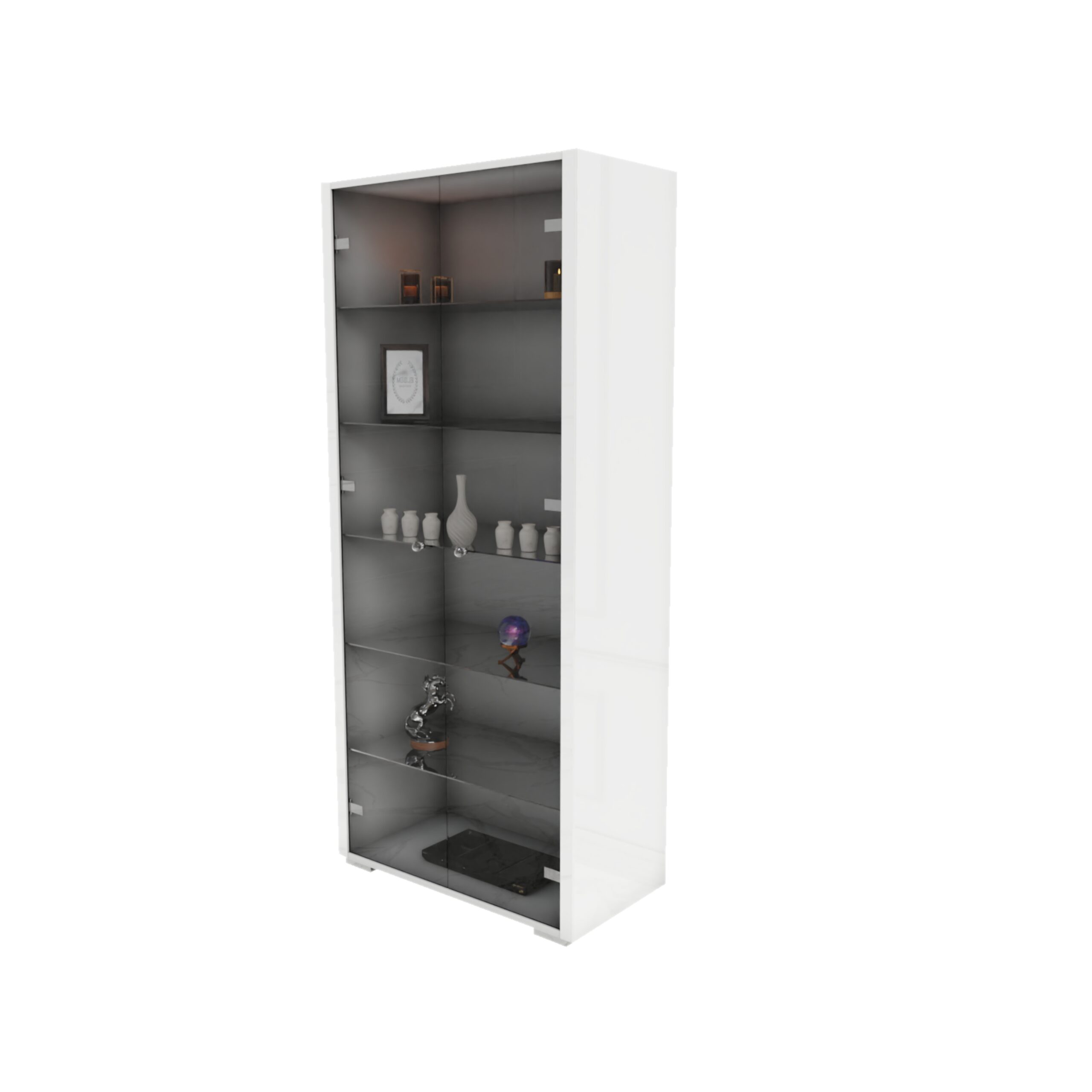 Biała szklana gablota GlamourVista - obrazek 2