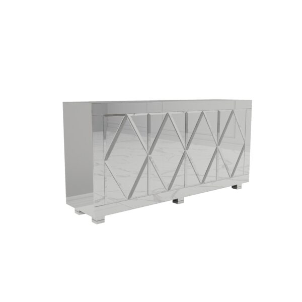 Lustrzana komoda z rombami Glamour CASTELLO SILVER