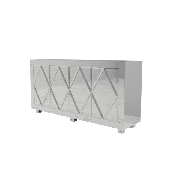 Lustrzana komoda z rombami Glamour CASTELLO SILVER