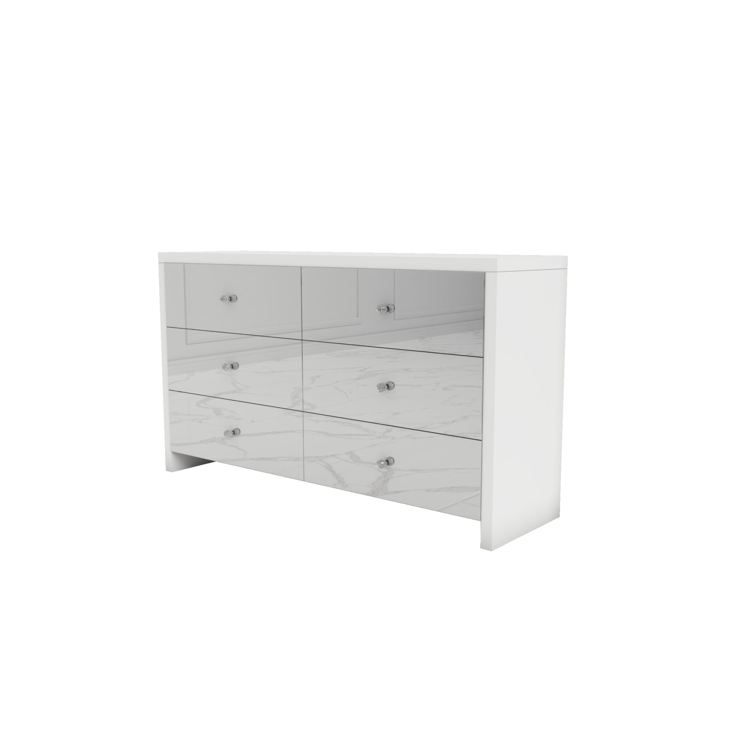 Komoda biały mat - lustrzany front MIRAGE IV - obrazek 2