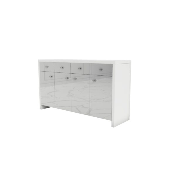 Komoda biały mat – lustrzany front MIRAGE III