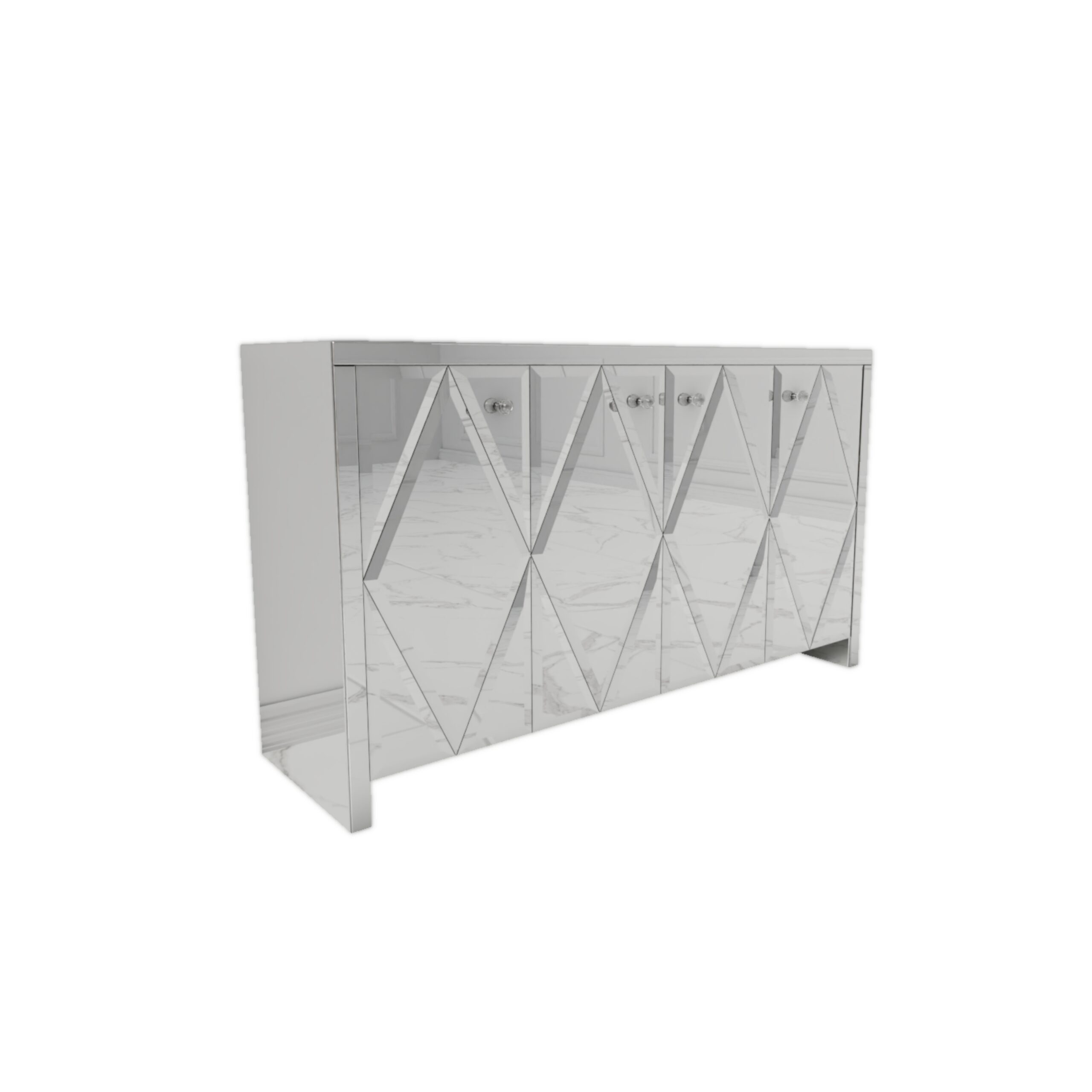 Lustrzana komoda z rombami Glamour DIVA