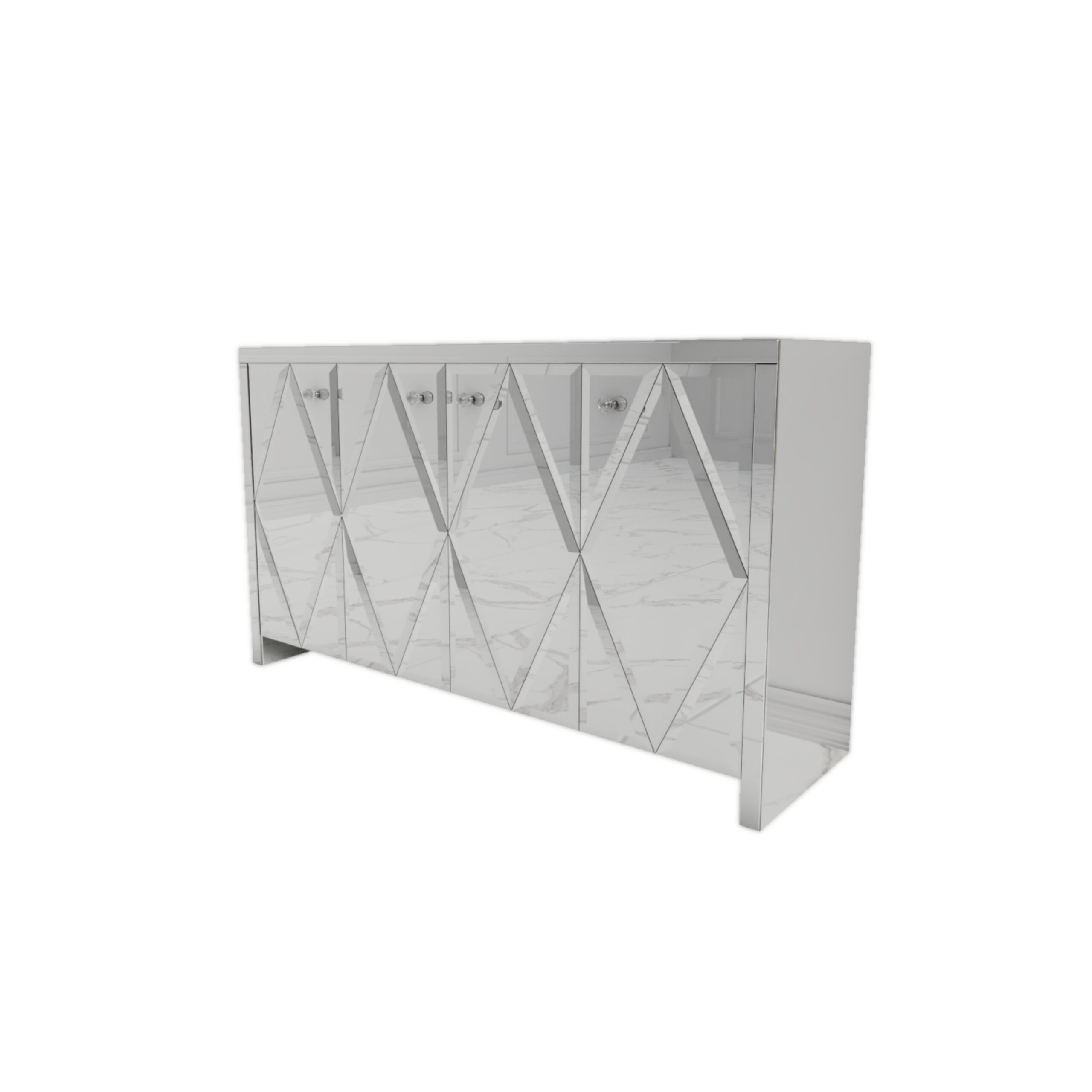 Lustrzana komoda z rombami Glamour DIVA - obrazek 2