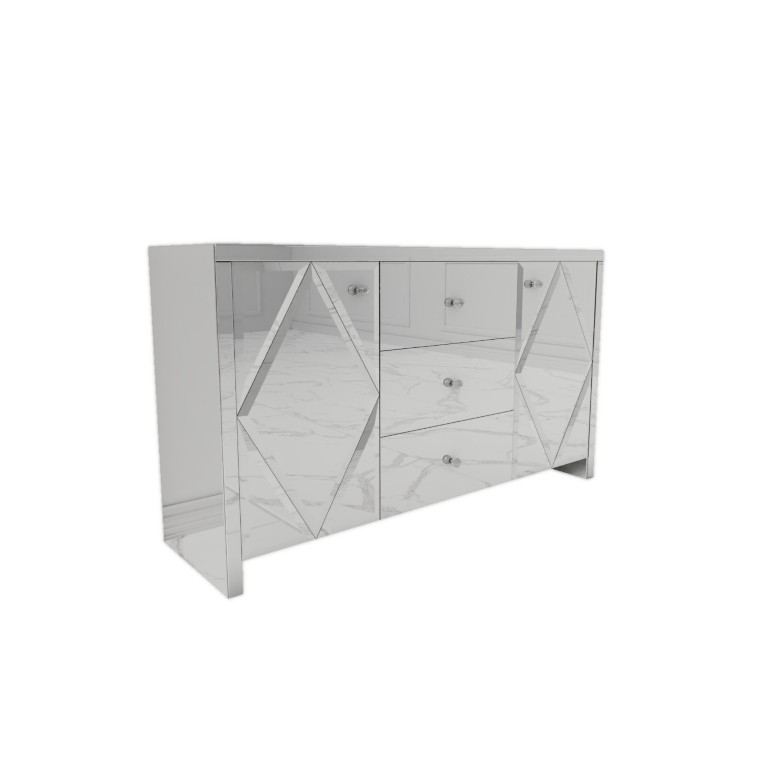 Lustrzana komoda z rombami Glamour ARIA
