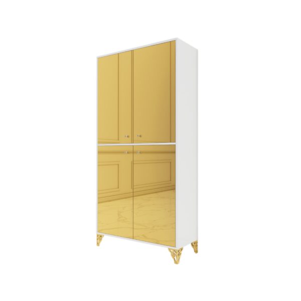 Witryna biały połysk Glamour – złote szklane BRILLANTE GOLD