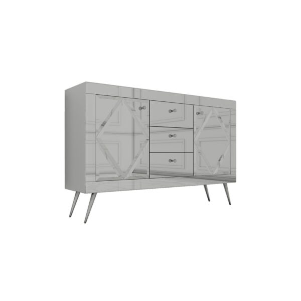 Lustrzana komoda Glamour – lustrzane romby BELLAGIO SILVER