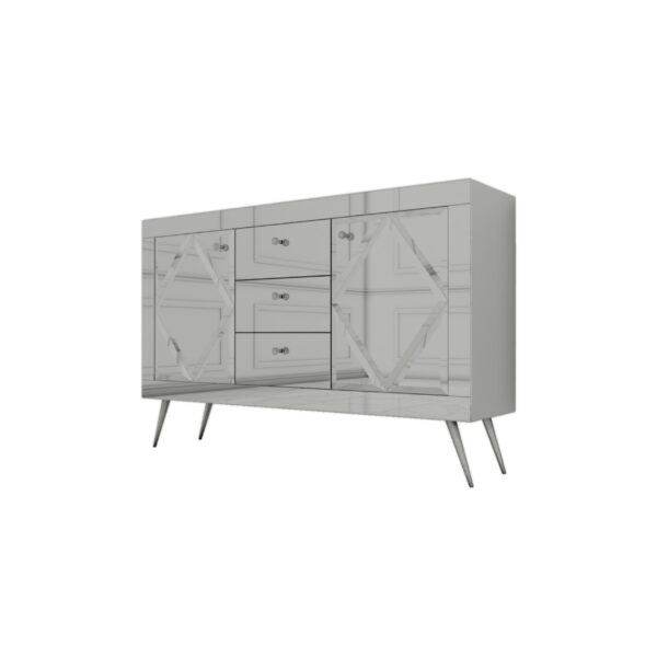 Lustrzana komoda Glamour – lustrzane romby BELLAGIO SILVER