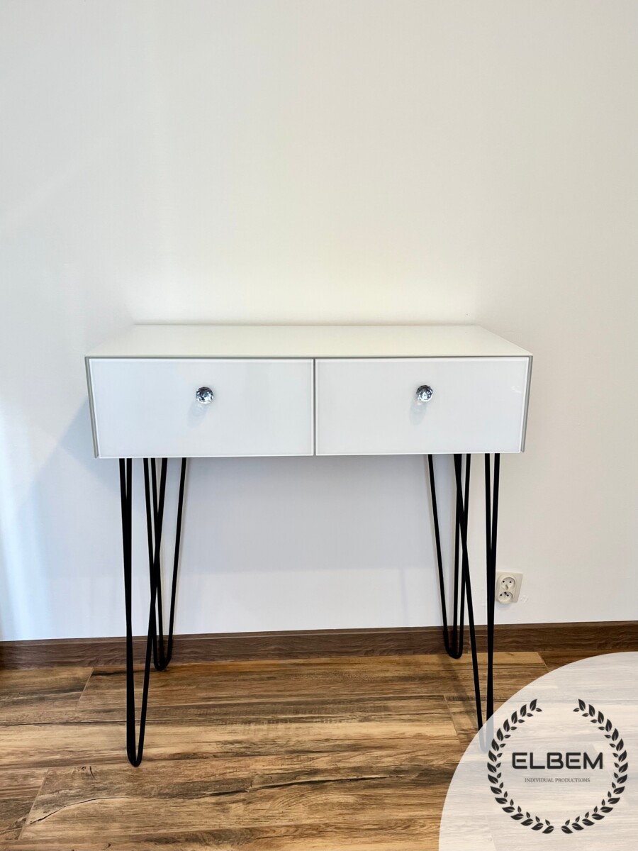 Szklana biała konsola Glamour ALEX - obrazek 6