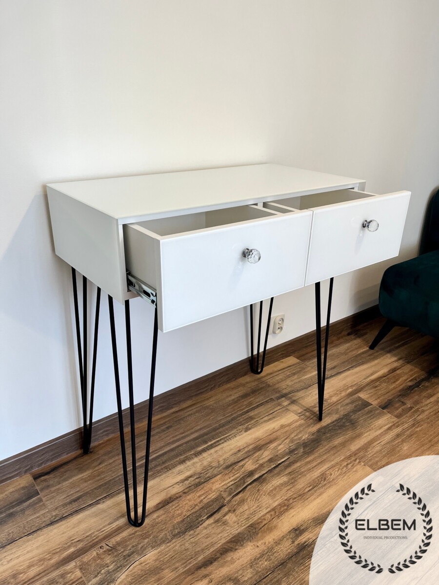 Szklana biała konsola Glamour ALEX - obrazek 7