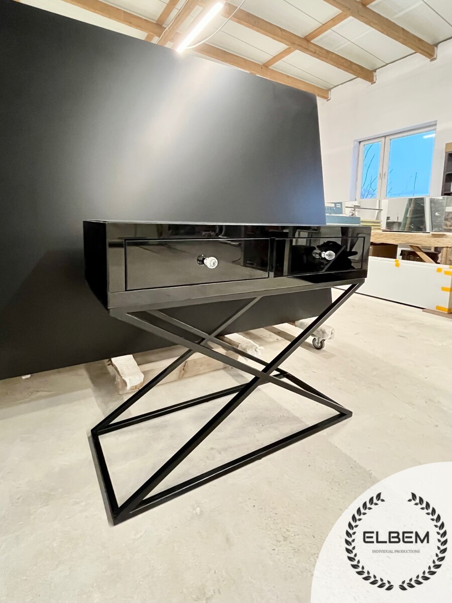 Szklana czarna konsola Glamour GLAMCORE - obrazek 3