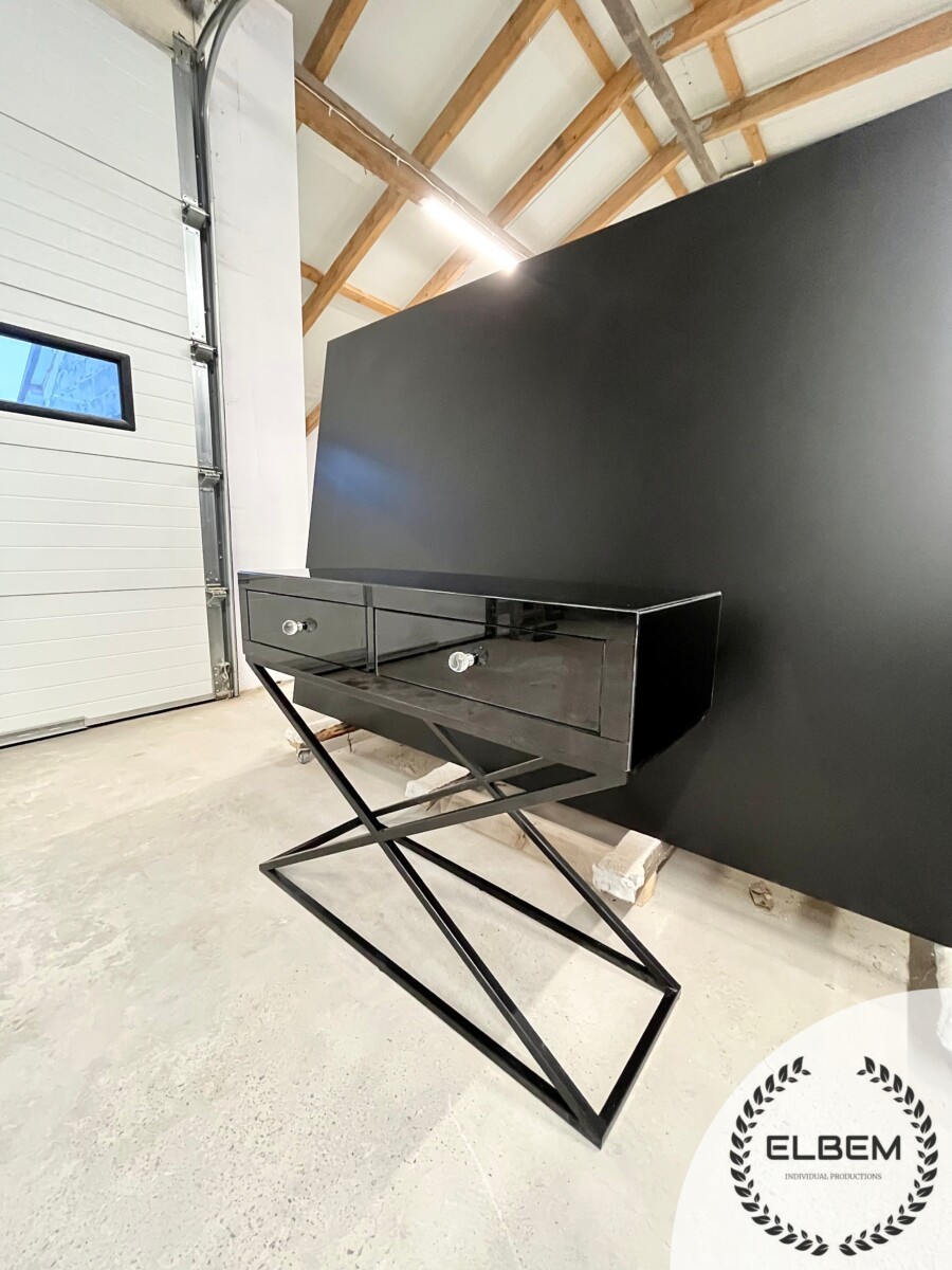 Szklana czarna konsola Glamour GLAMCORE - obrazek 6