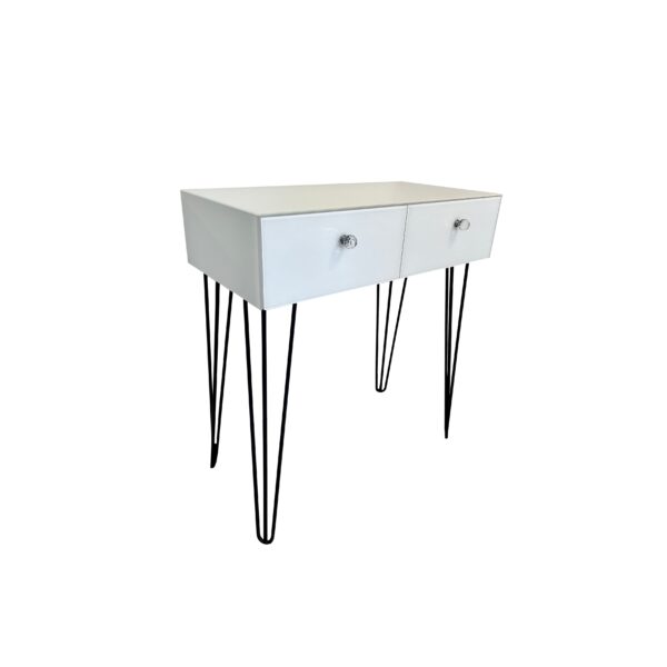 Szklana biała konsola Glamour ALEX