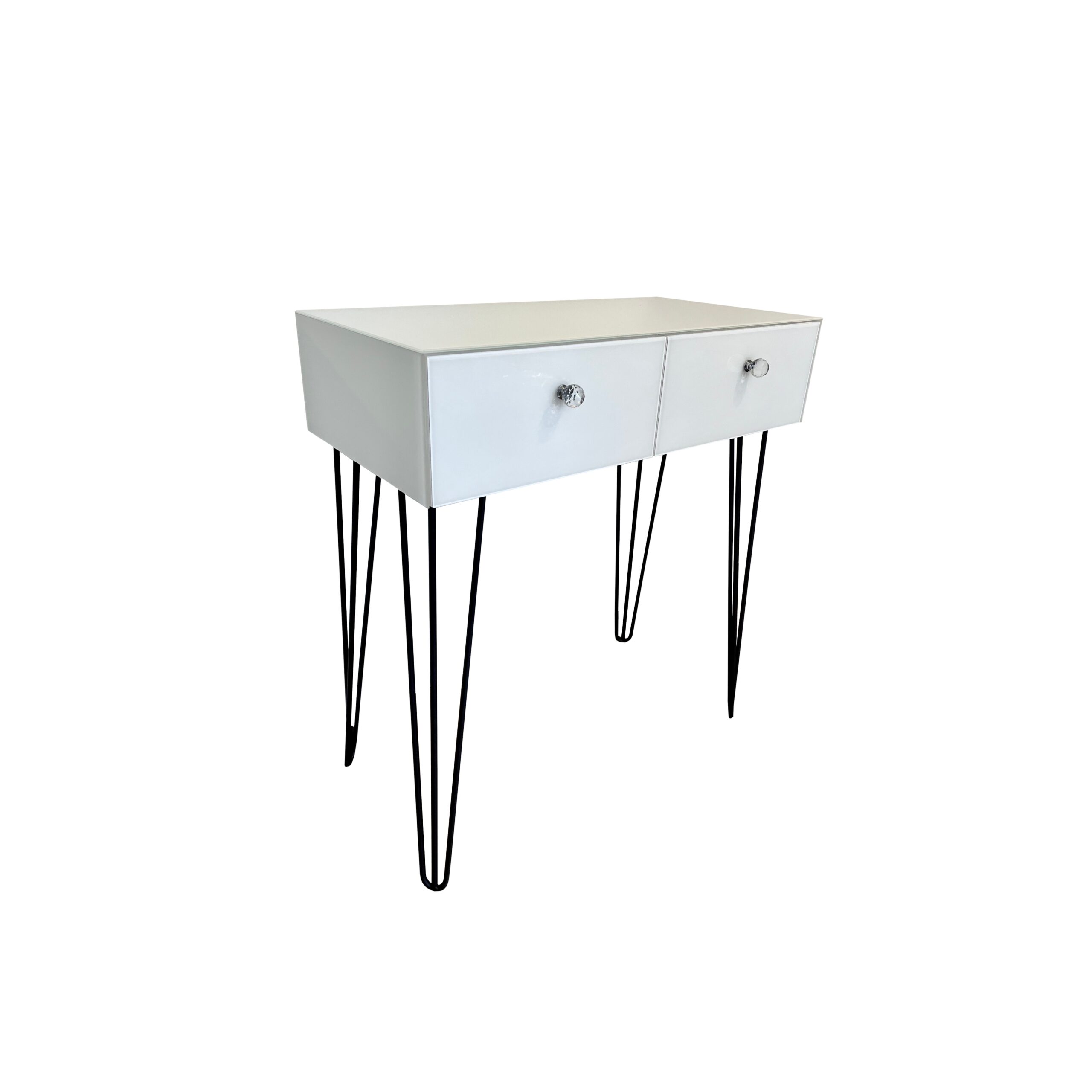 Szklana biała konsola Glamour ALEX