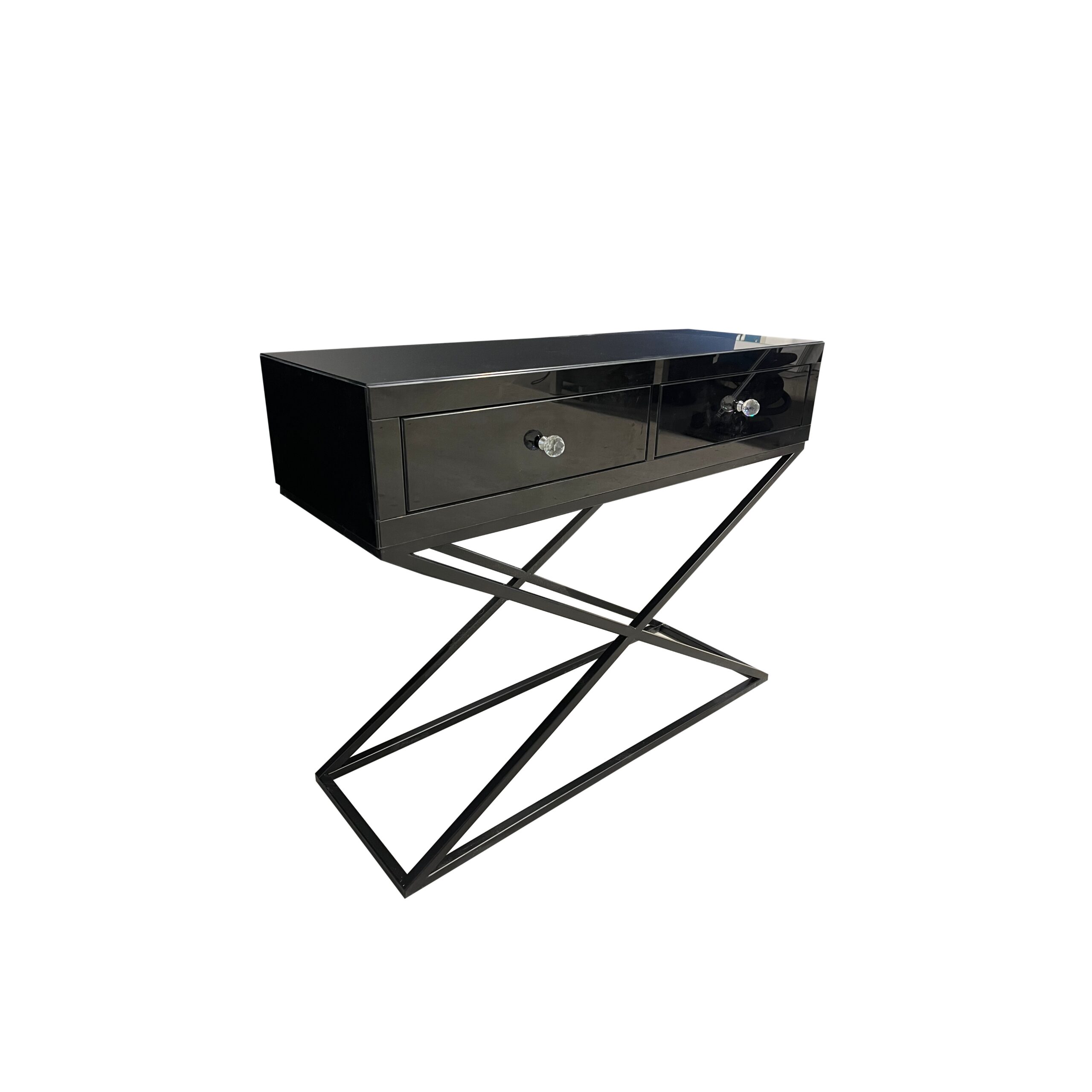 Szklana czarna konsola Glamour GLAMCORE