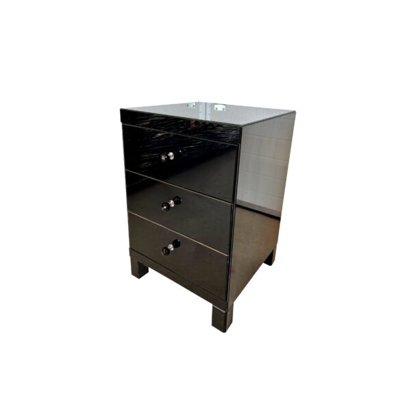 Szklana czarna szafka nocna Glamour MOONLIGHT BLACK