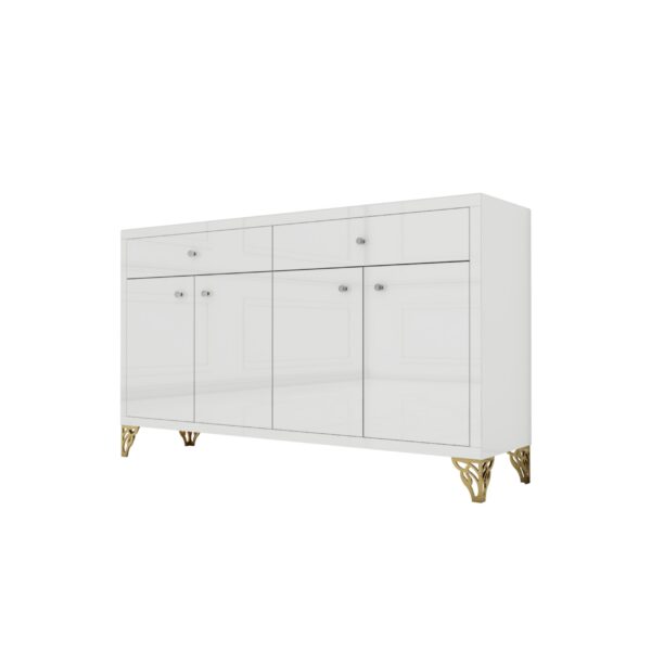 Szklana biała komoda Glamour PALOMA WHITE