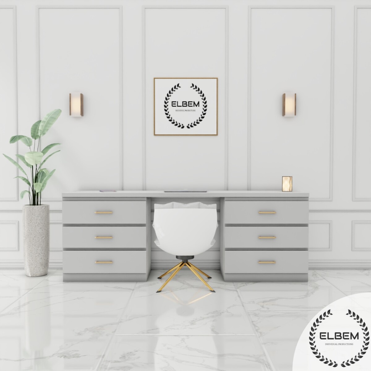 Biurko / toaletka szary mat Glamour BELLA IV - obrazek 3