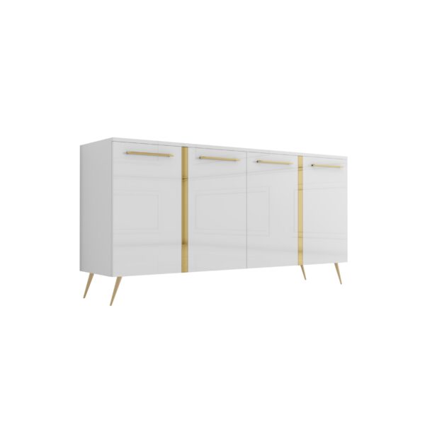 Komoda biały połysk Glamour GOLDEN SHINE I